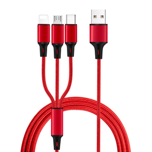 Cabo de carregamento rápido USB 3 em 1